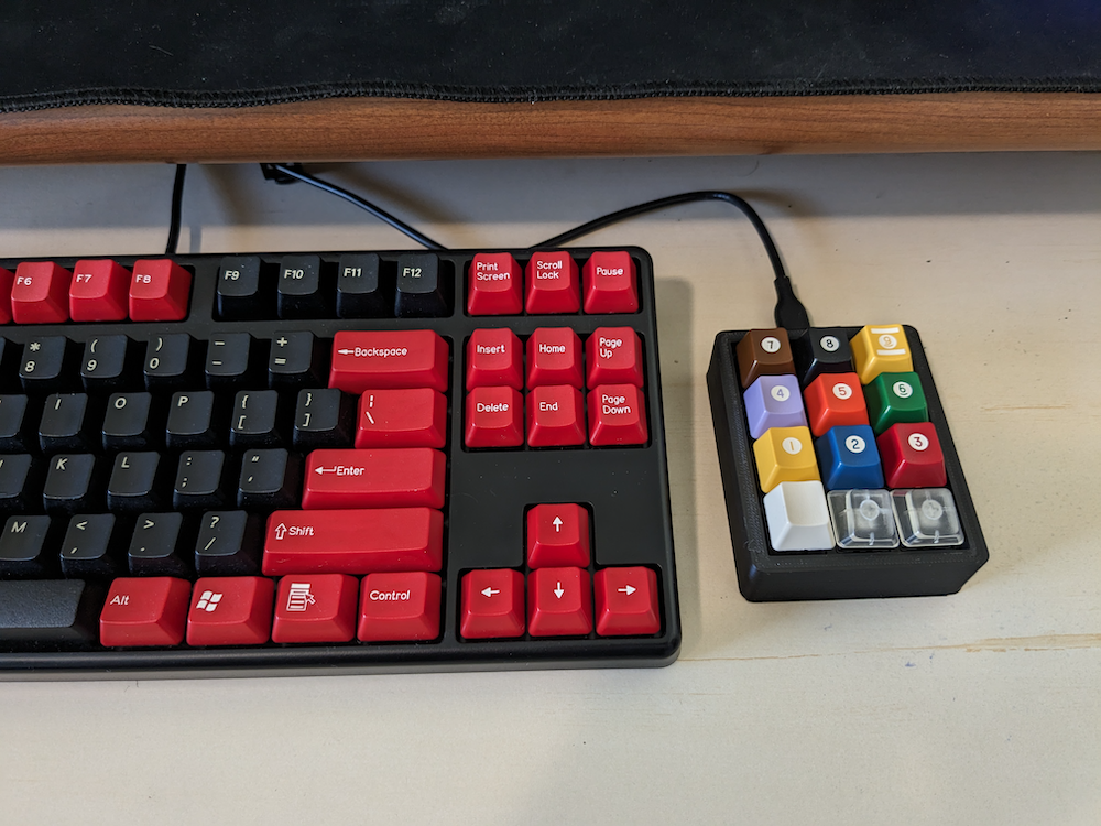 View on desk with keyboard